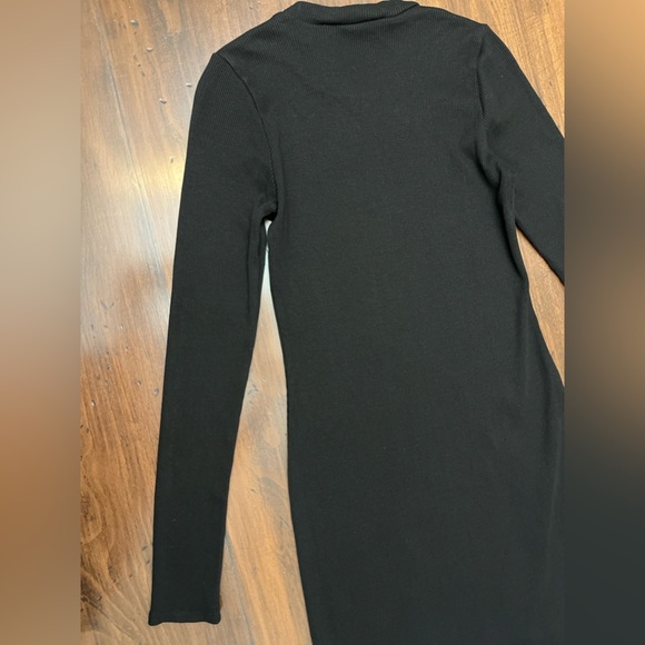 Lanston Ribbed Knit Midi Dress Size Small Black Bodycon Revolve Party Sleek Sexy - Picture 9 of 15